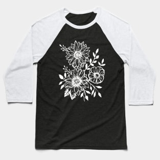 Sunflowers, Wildflowers, Boho, Hippie, Hand drawn Baseball T-Shirt